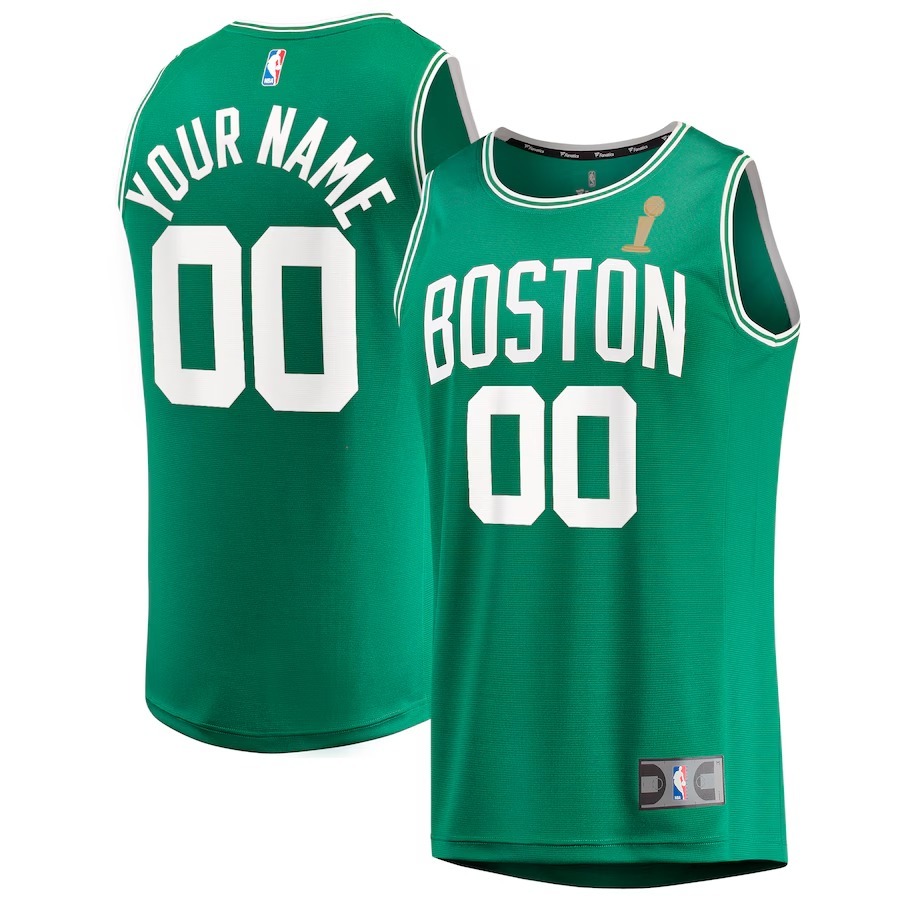 Men's Boston Celtics Fanatics Kelly Green 2024 NBA Finals Champions Custom Fast Break Jersey - Icon Edition - Jersey