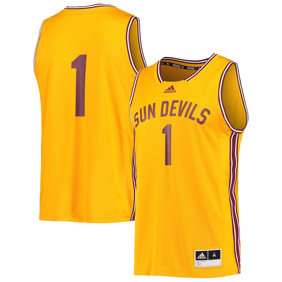 #1 Arizona State Sun Devils adidas Reverse Retro Jersey - Gold - Jersey