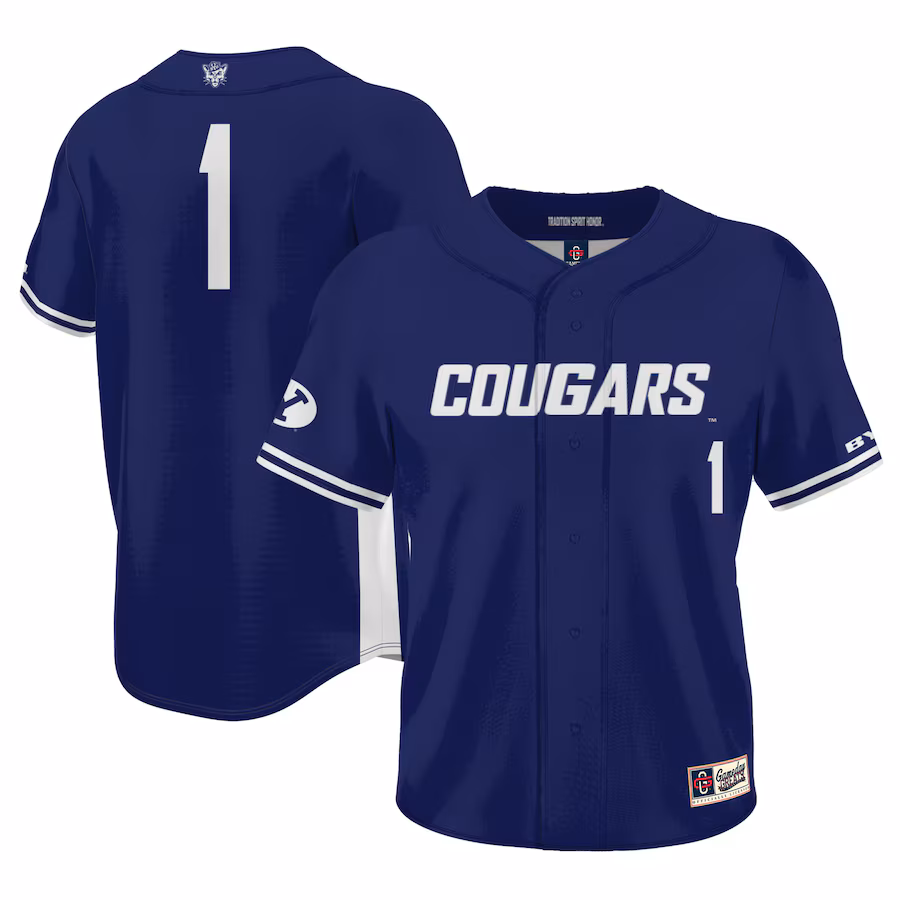 #1 BYU Cougars GameDay Greats Lightweight Baseball Jersey - Navy - Jersey