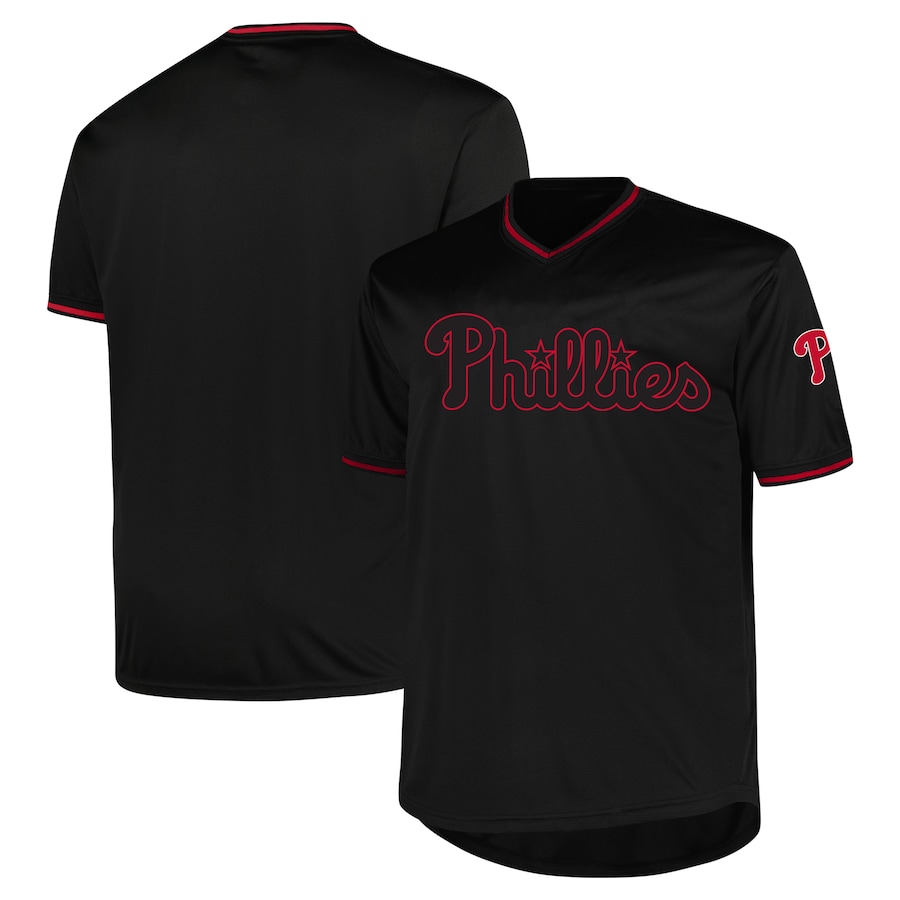 Men's Philadelphia Phillies Profile Black Big & Tall Pop Fashion Jersey - Jersey