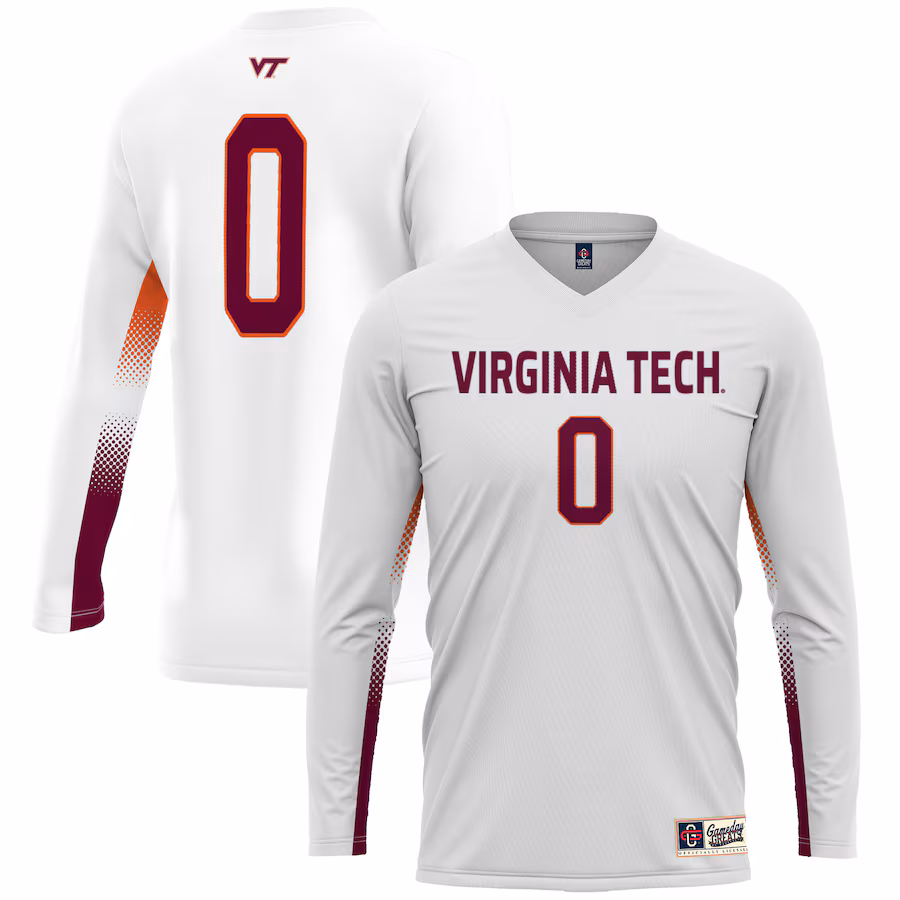 #0 Virginia Tech Hokies GameDay Greats Unisex Women's Volleyball Lightweight Fashion Jersey - White - Jersey