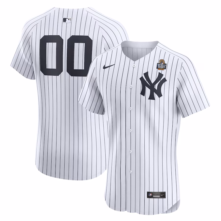 Men's New York Yankees Nike White 2024 World Series Home Elite Custom Jersey - Jersey