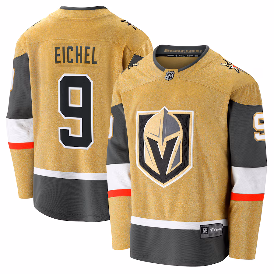 Men's Vegas Golden Knights Jack Eichel Fanatics Gold Home Breakaway Jersey - Jersey