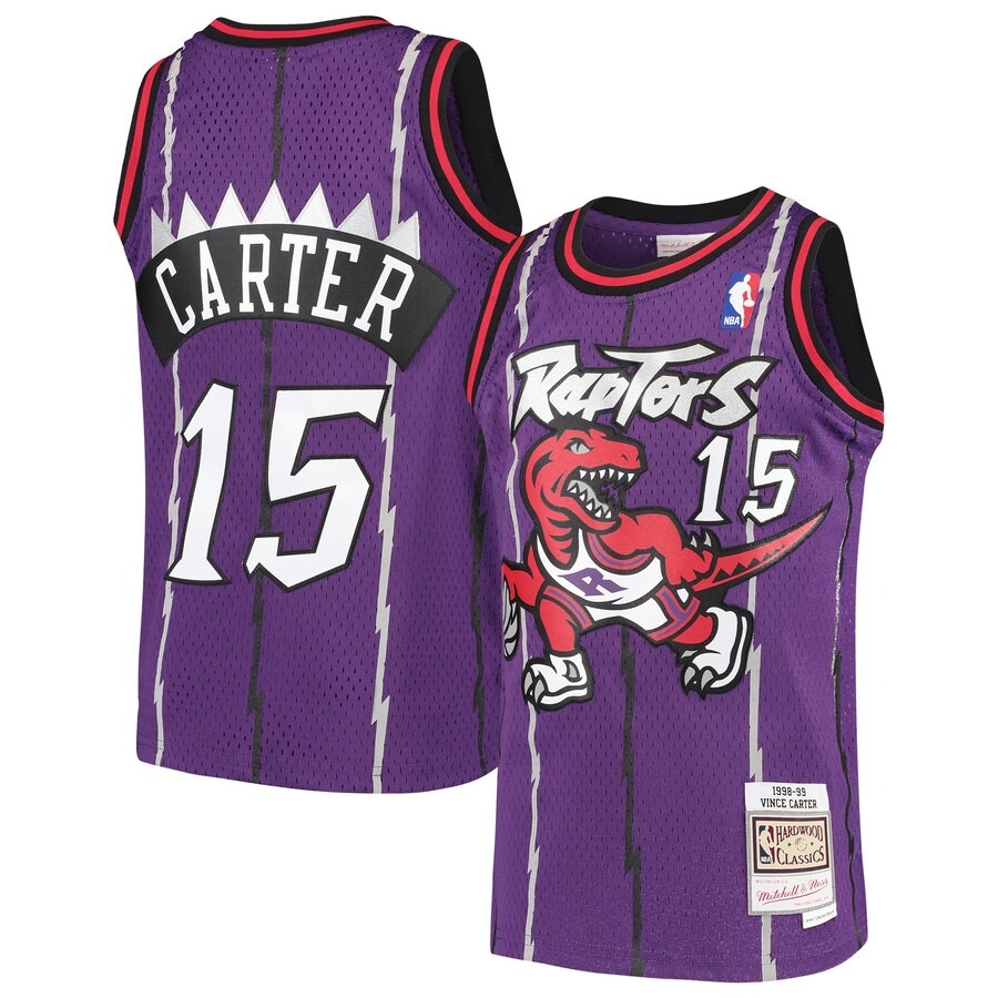 Youth Toronto Raptors Vince Carter Mitchell & Ness Purple 1998/99 Hardwood Classics Swingman Throwback Jersey - Jersey