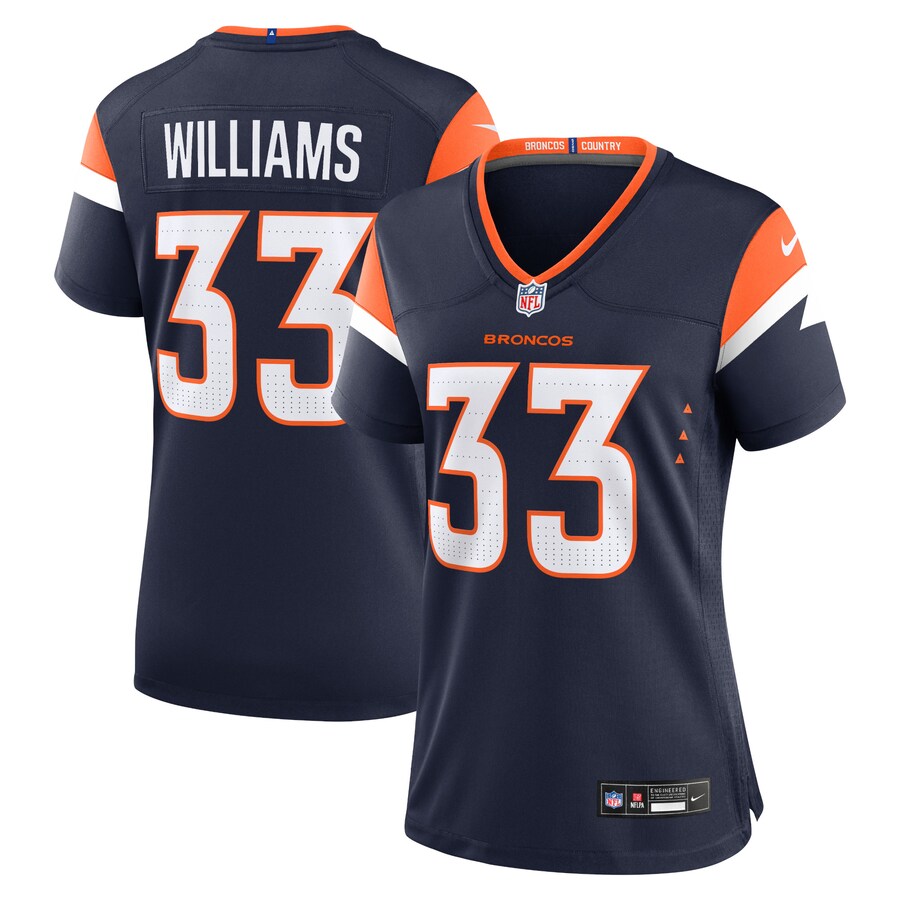 Women's Denver Broncos Javonte Williams Nike Navy Mile High Collection Alternate Game Jersey - Jersey