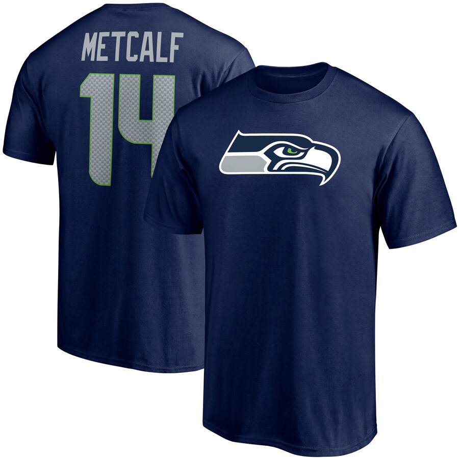 Men's Seattle Seahawks DK Metcalf Fanatics College Navy Player Icon Name & Number T-Shirt - Jersey