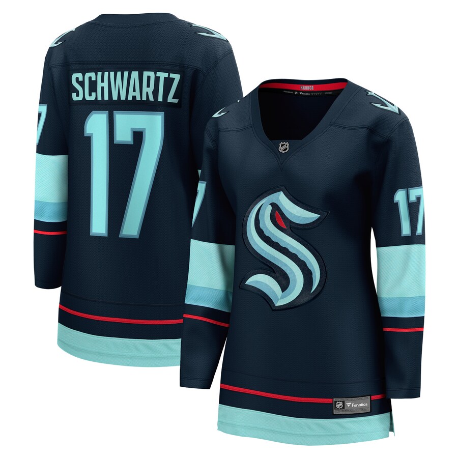 Women's Seattle Kraken Jaden Schwartz Fanatics Branded Navy Home Breakaway Player Jersey - Jersey