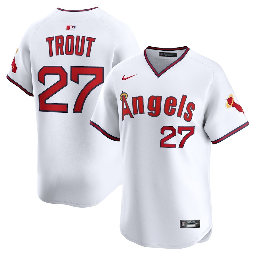 Men's Los Angeles Angels Mike Trout Nike White Alternate Limited Jersey - Jersey