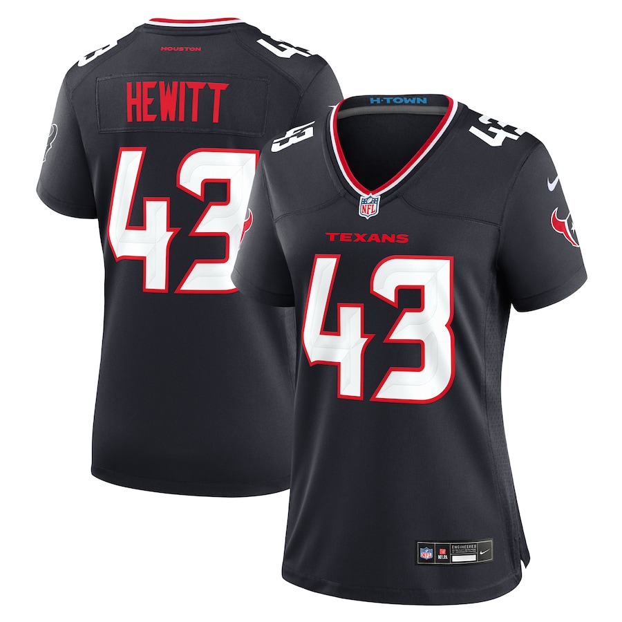 Women's Houston Texans Neville Hewitt Nike Navy Team Game Jersey - Jersey