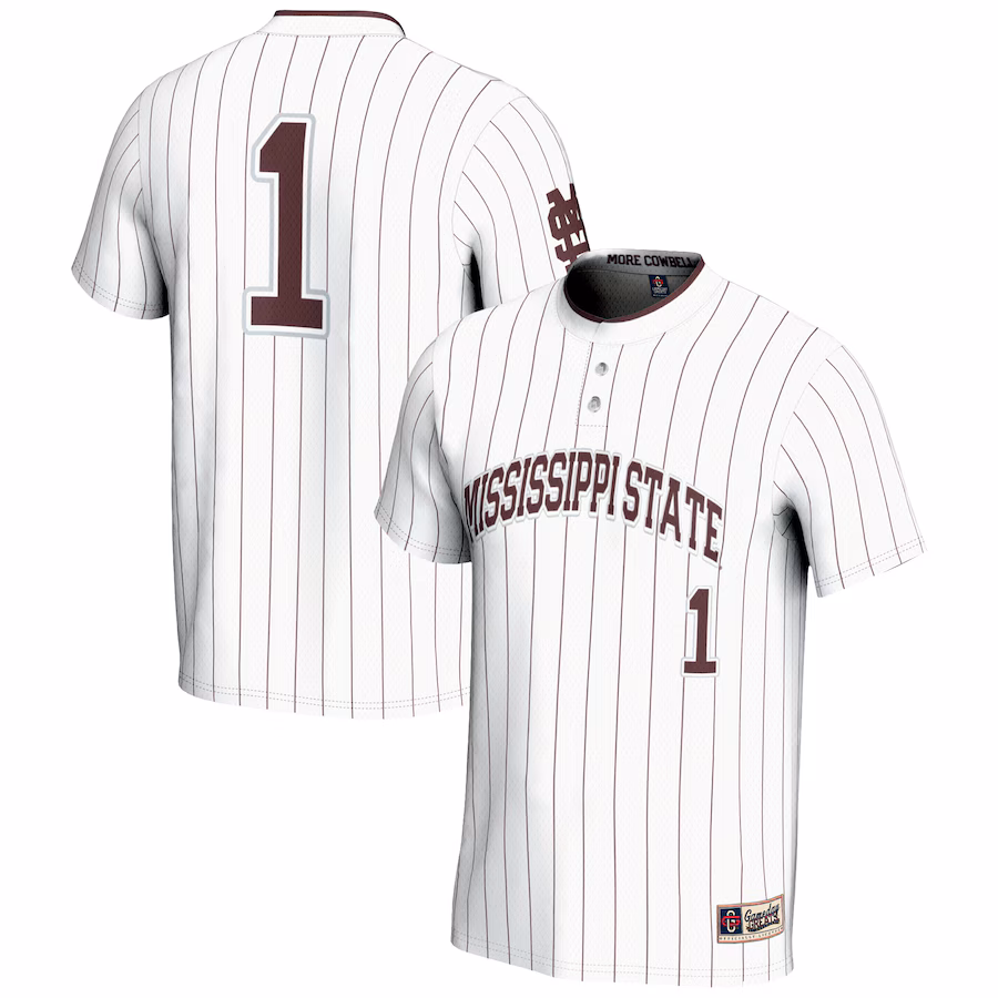 Youth GameDay Greats #1 White Mississippi State Bulldogs Lightweight Softball Jersey - Jersey