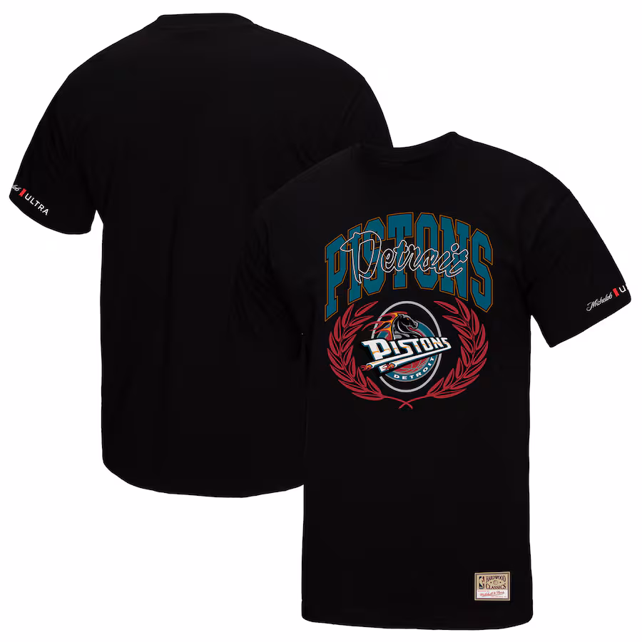Men's Detroit Pistons Mitchell & Ness Black NBA x Michelob Ultra Rewind II T-Shirt - Jersey