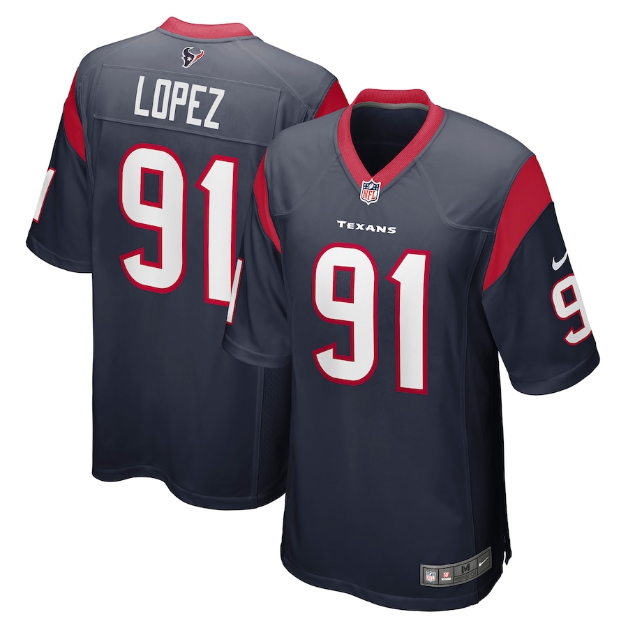 Men's Houston Texans Roy Lopez Nike Navy Player Game Jersey - Jersey