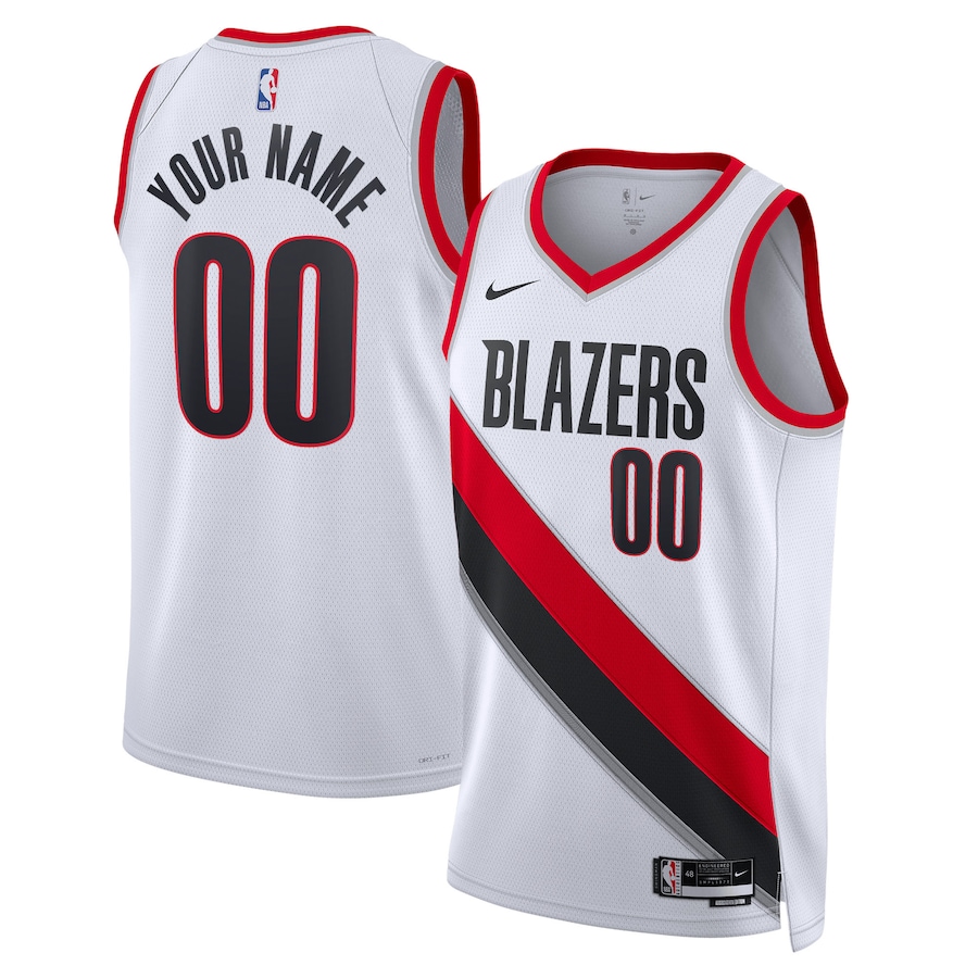 Unisex Portland Trail Blazers Nike White Swingman Custom Jersey - Association Edition - Jersey