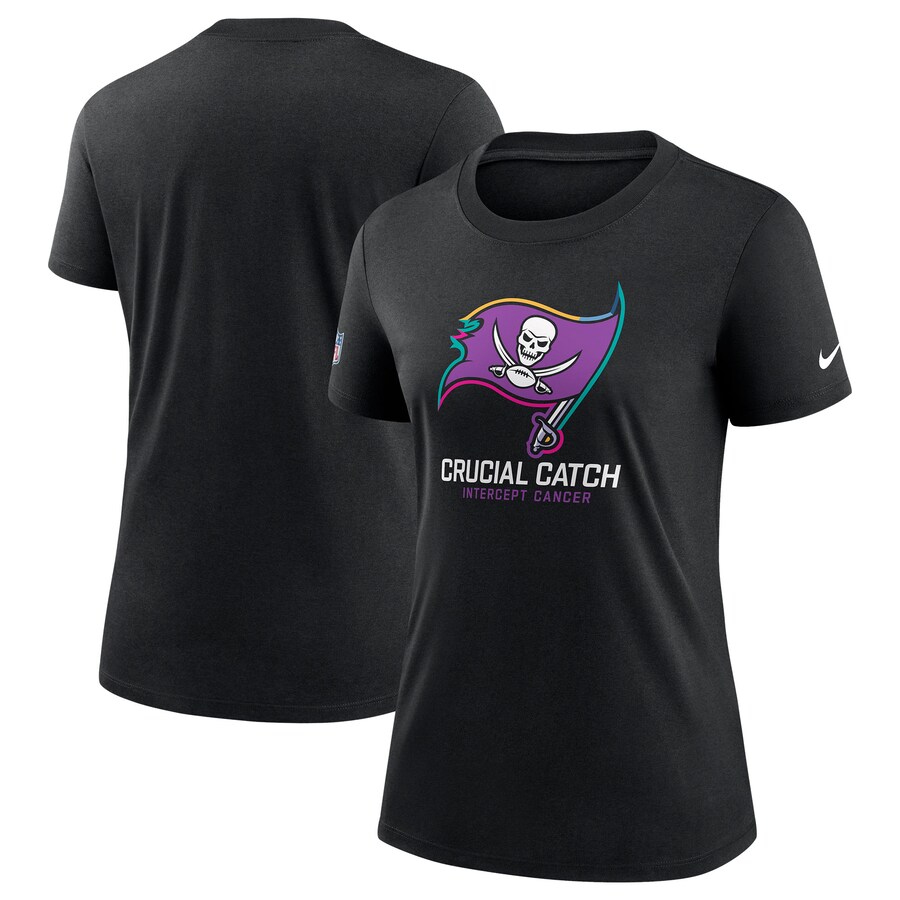 Women's Tampa Bay Buccaneers  Nike Black 2024 NFL Crucial Catch Tri-Blend T-Shirt - Jersey