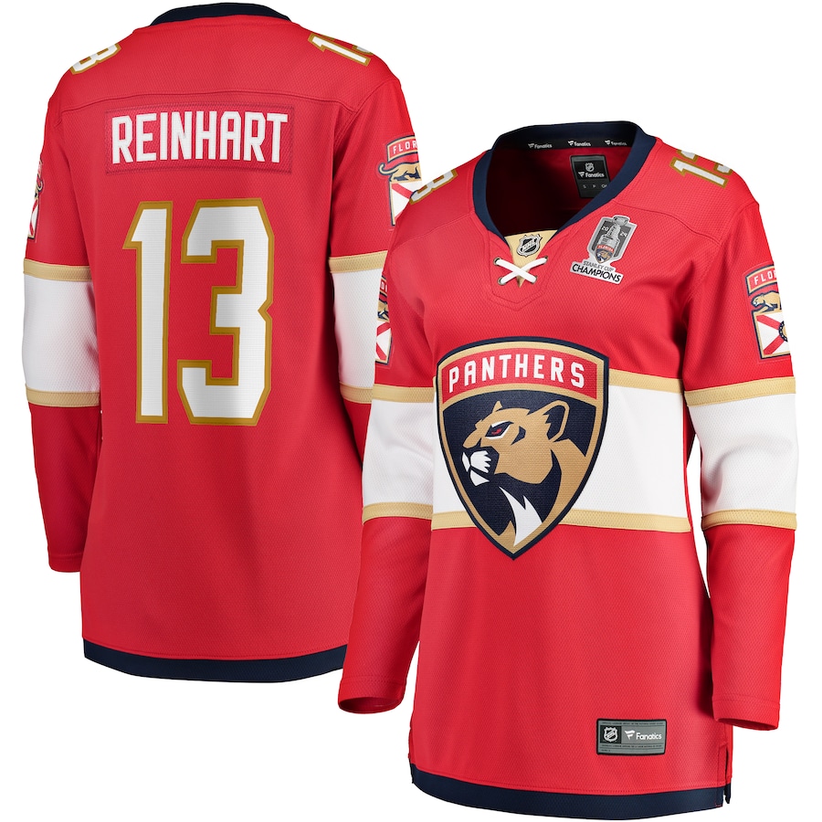 Women's Florida Panthers Sam Reinhart Fanatics Red Home 2024 Stanley Cup Champions Breakaway Player Jersey - Jersey