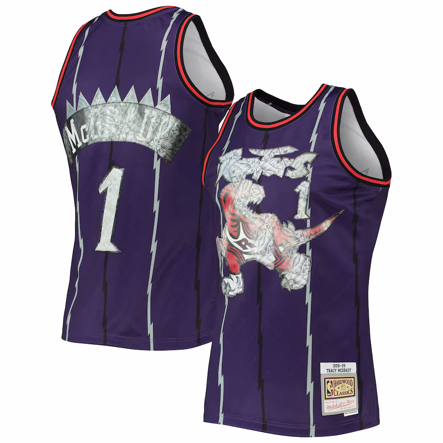 Men's Toronto Raptors Tracy McGrady Mitchell & Ness Purple 1998/99 Hardwood Classics NBA 75th Anniversary Diamond Swingman Jersey - Jersey