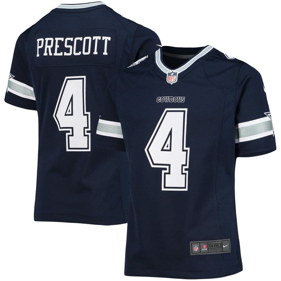 Girls Youth Dallas Cowboys Dak Prescott Nike Navy Team Game Jersey - Jersey