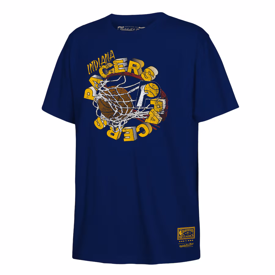 Youth Indiana Pacers Mitchell & Ness Navy Retro '90s Poster T-Shirt - Jersey