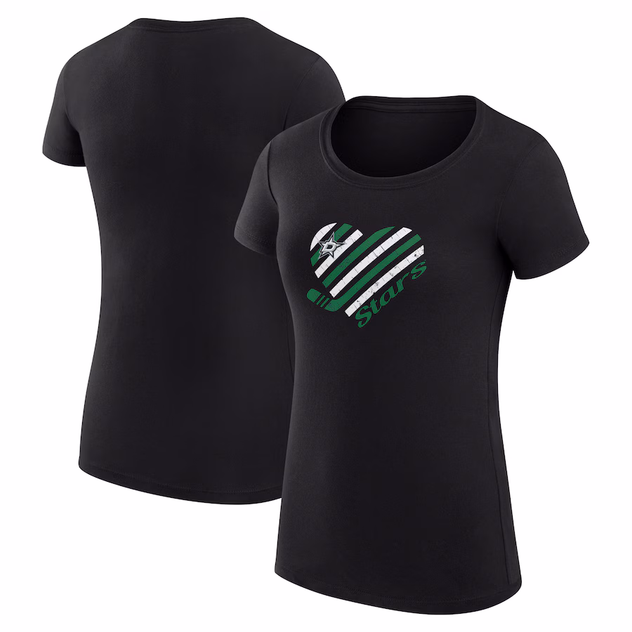 Women's Dallas Stars G-III 4Her by Carl Banks Black Heart Fitted T-Shirt - Jersey