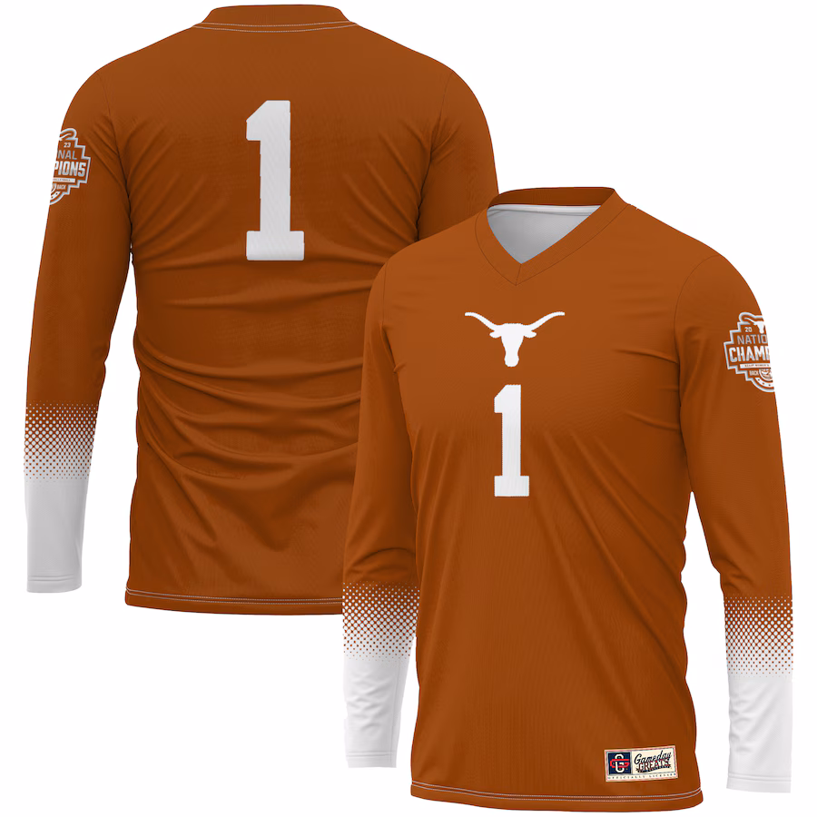 Unisex GameDay Greats #1 Texas Orange Texas Longhorns 2023 NCAA Women's Volleyball National Champions Fashion Jersey - Jersey