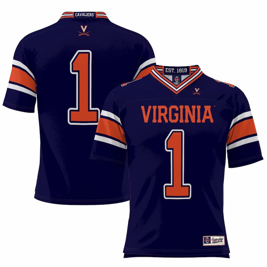 #1 Virginia Cavaliers GameDay Greats Youth Football Jersey – Navy - Jersey