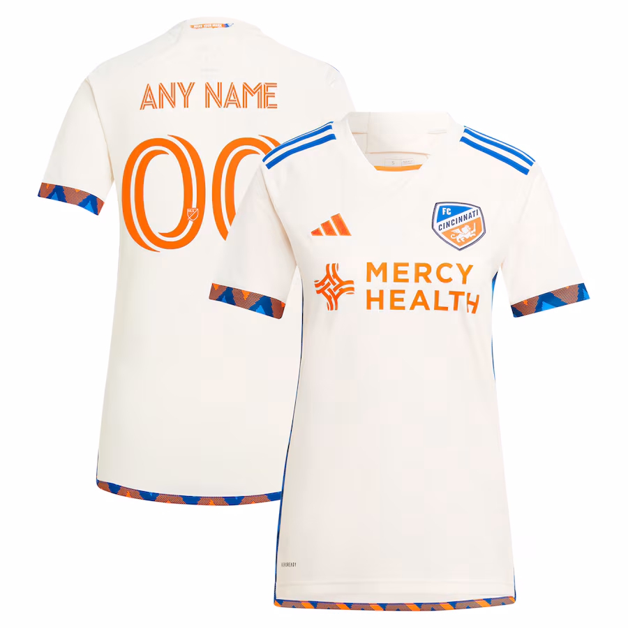Women's FC Cincinnati  adidas White 2024 The Canvas Kit Replica Custom Jersey - Jersey
