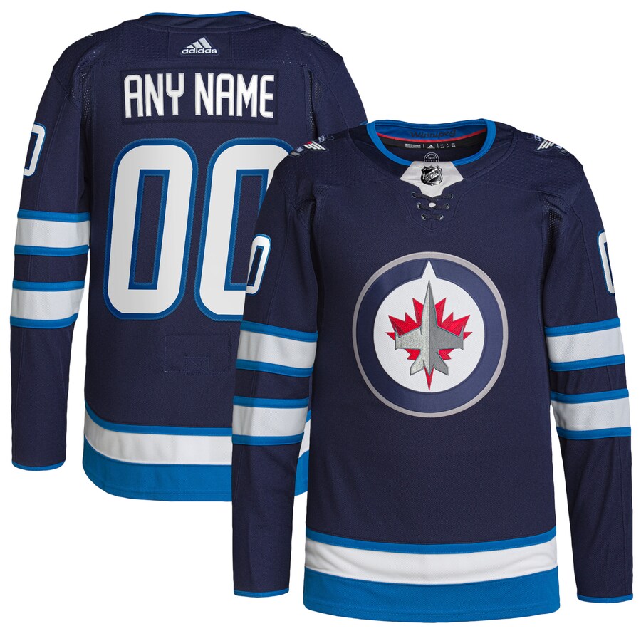 Men's Winnipeg Jets adidas Navy Home Authentic Pro Custom Jersey - Jersey