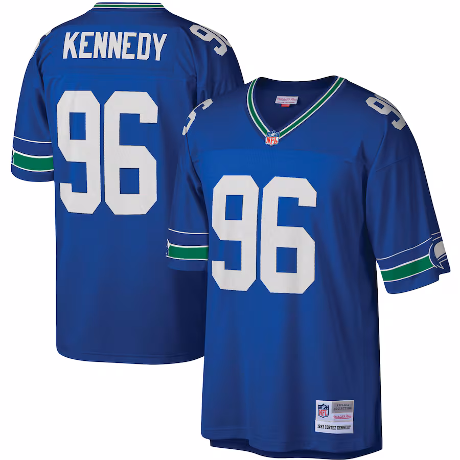 Men's Seattle Seahawks Cortez Kennedy Mitchell & Ness Royal Legacy Replica Jersey - Jersey