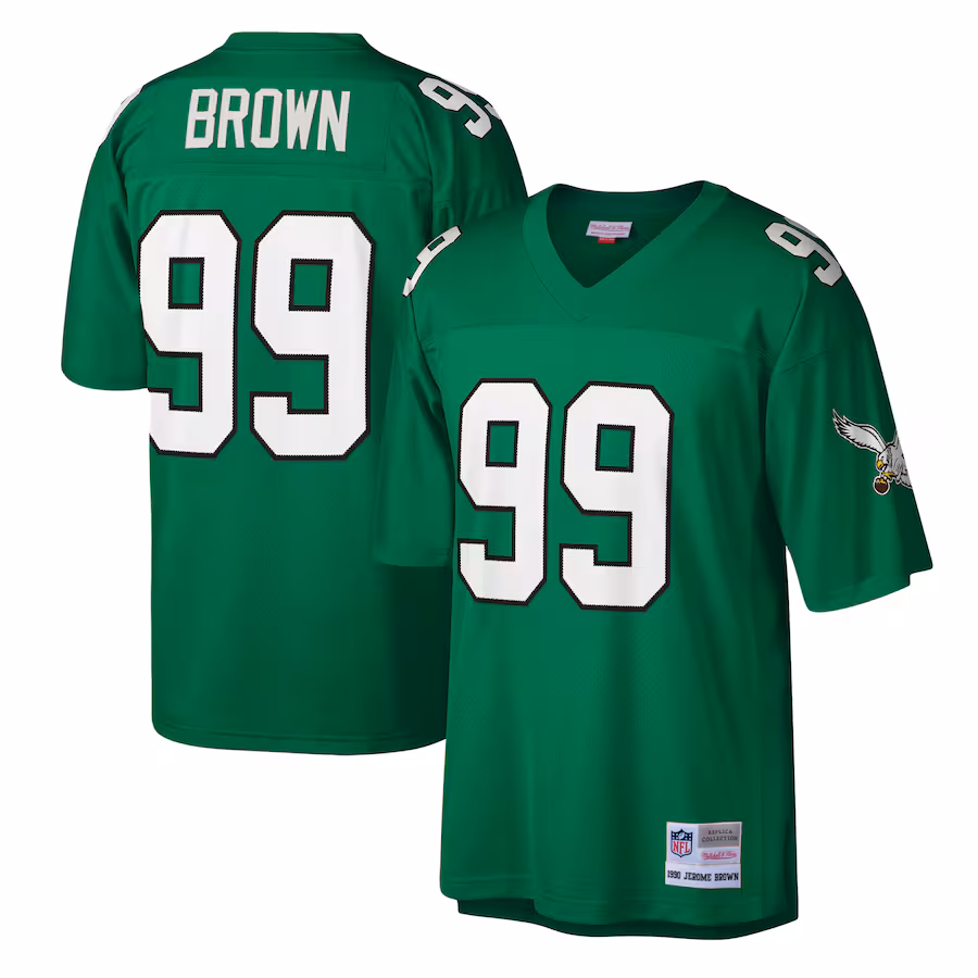 Men's Philadelphia Eagles Jerome Brown Mitchell & Ness Kelly Green Legacy Replica Jersey - Jersey