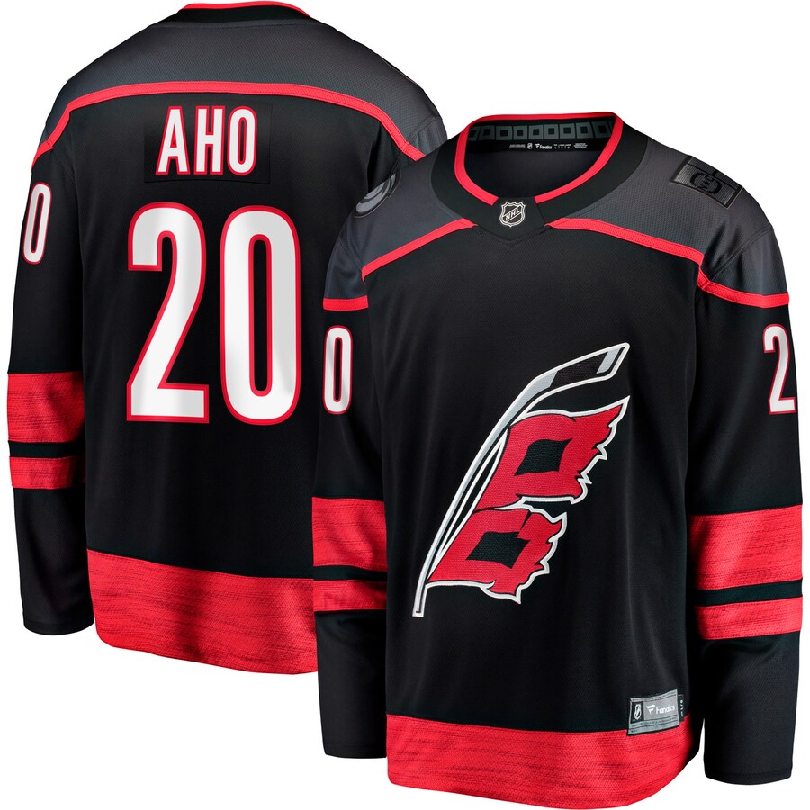 Men's Carolina Hurricanes Sebastian Aho Fanatics Branded Black Home Premier Breakaway Player Jersey - Jersey