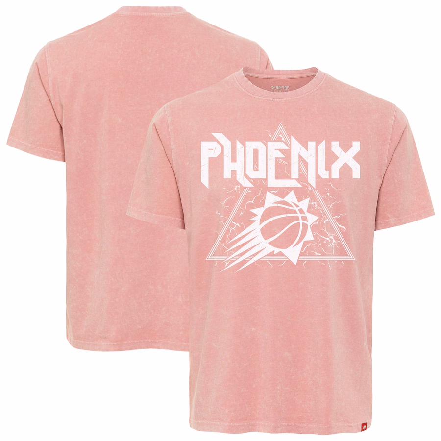 Unisex Phoenix Suns  Sportiqe Pink Distressed Rock & Roll Collection Angus Premium Mineral Wash T-Shirt - Jersey