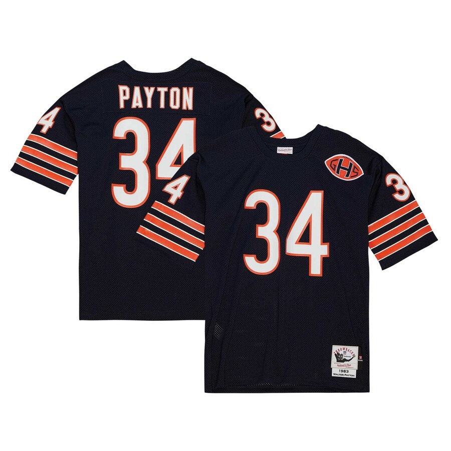 Men's Chicago Bears 1983 Walter Payton Mitchell & Ness Navy Authentic Throwback Retired Player Jersey - Jersey