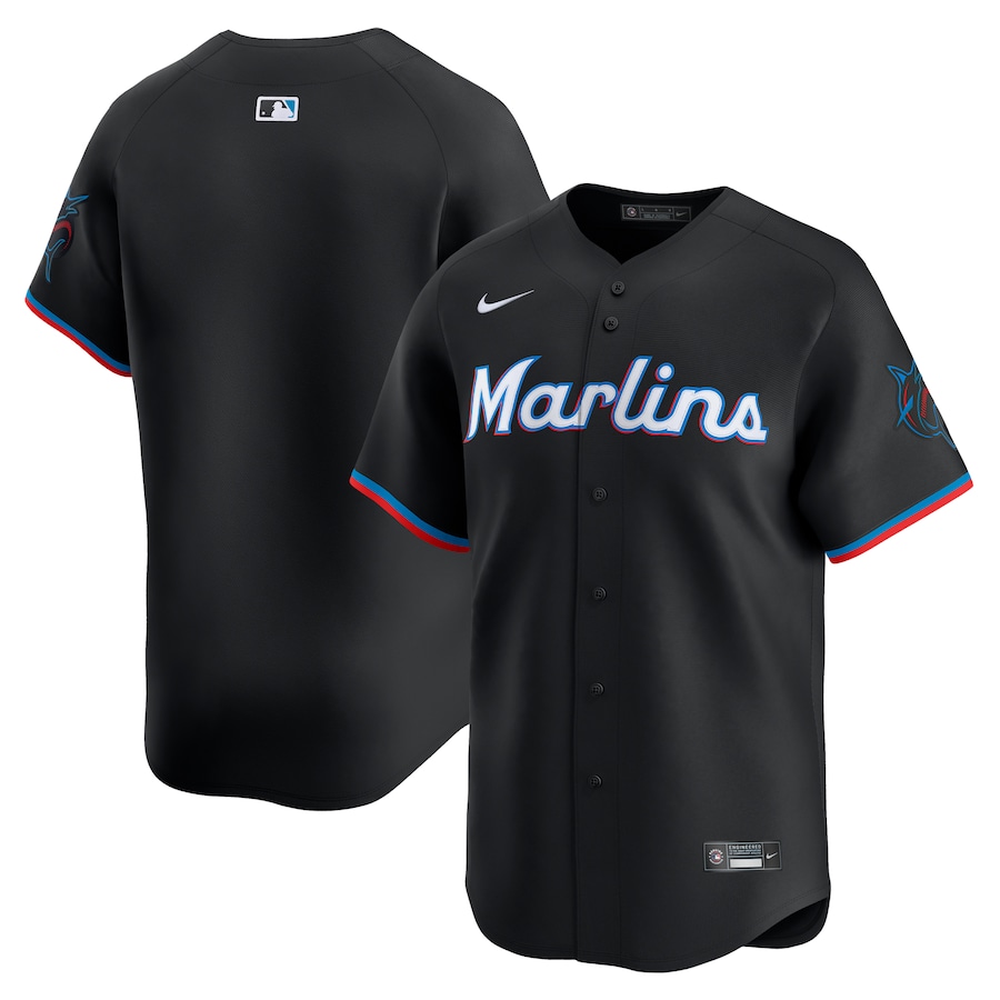 Men's Miami Marlins  Nike Black  Alternate Limited Jersey - Jersey