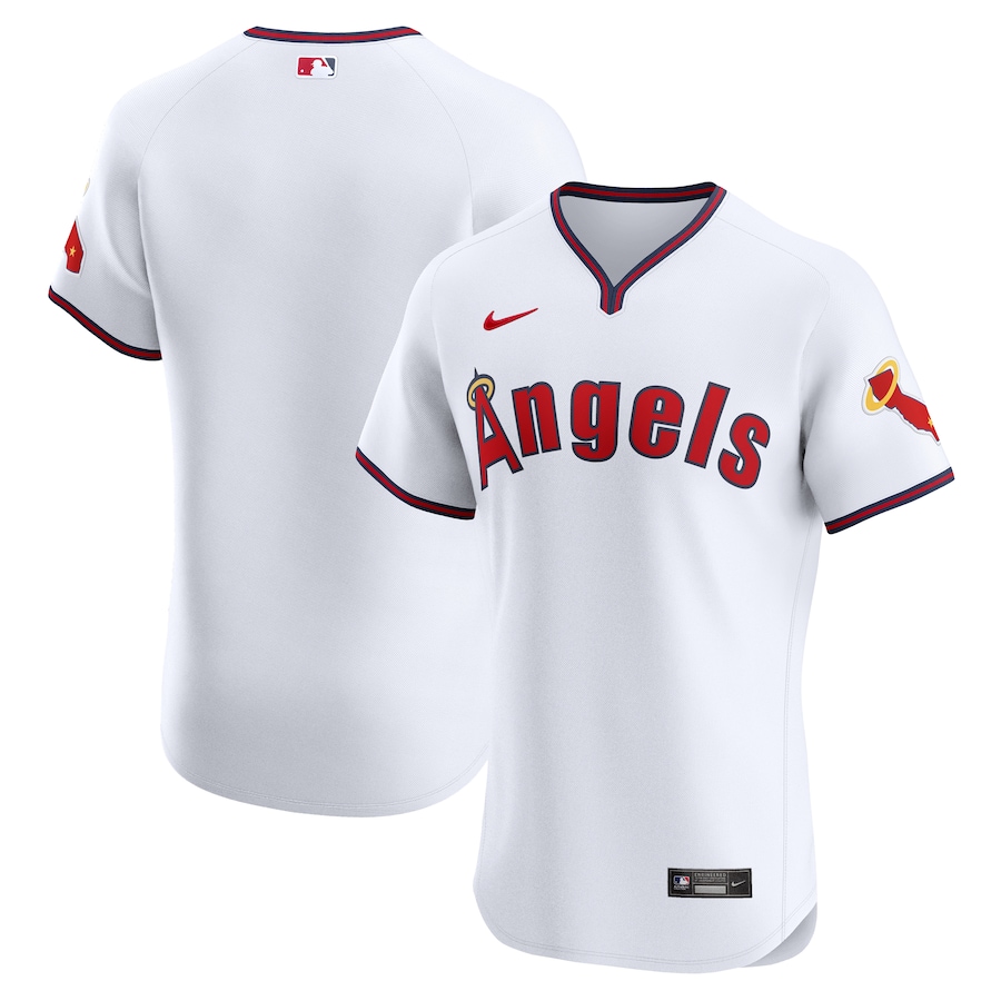 Men's Los Angeles Angels Nike White Alternate Vapor Premier Elite Patch Jersey - Jersey