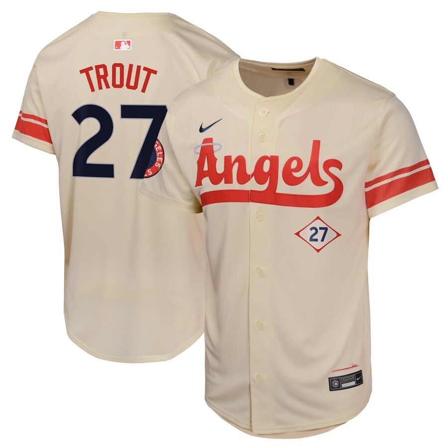 Youth Los Angeles Angels Mike Trout Nike Cream City Connect Limited Player Jersey - Jersey