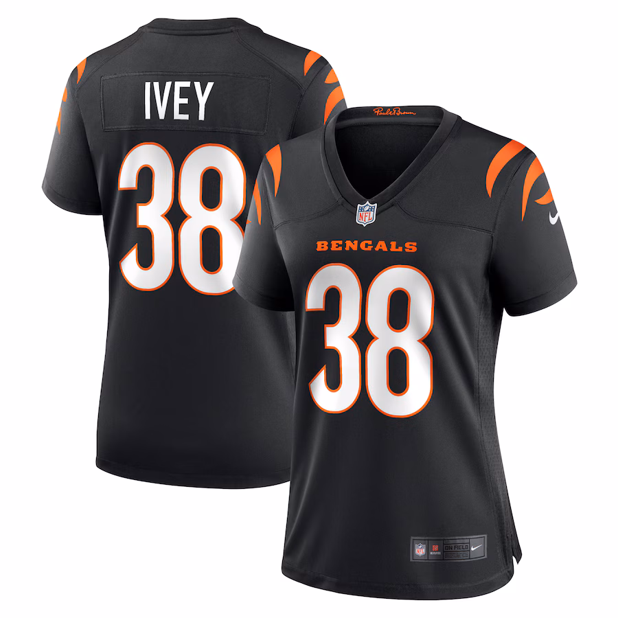 Women's Cincinnati Bengals DJ Ivey Nike  Black Team Game Jersey - Jersey