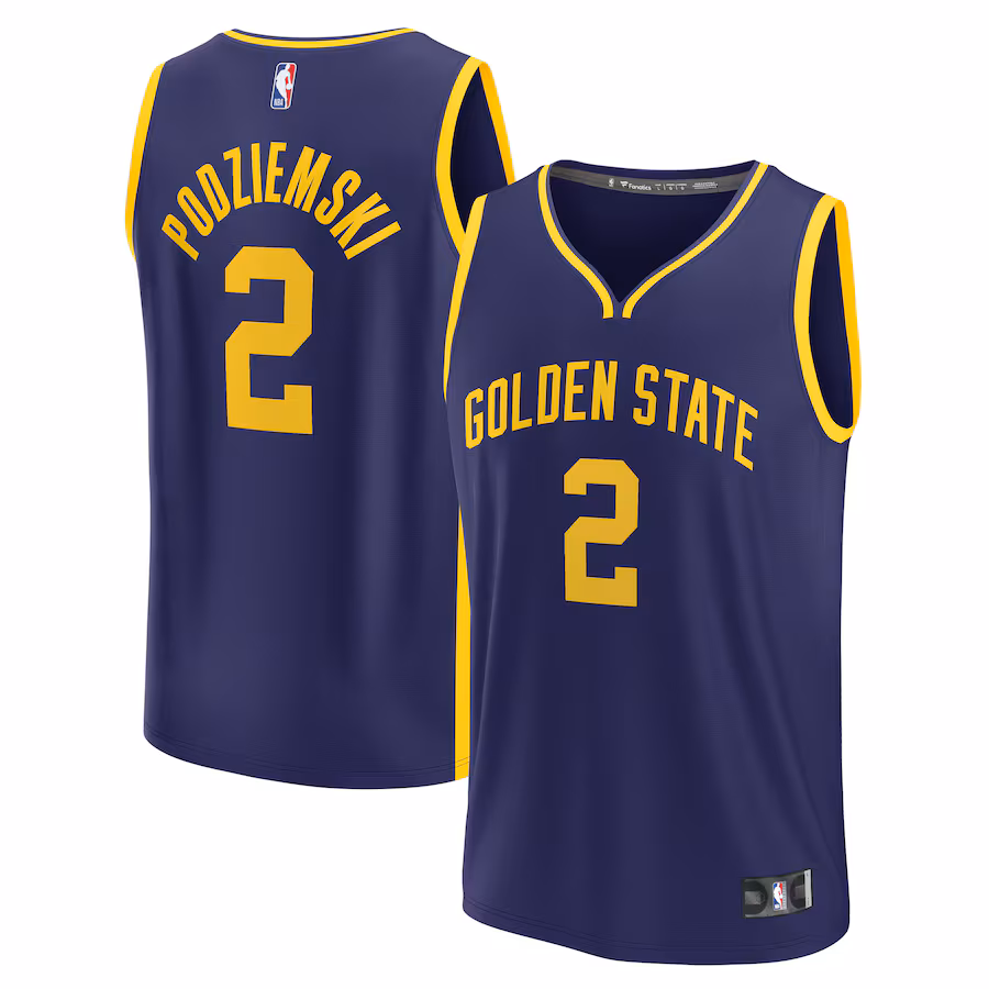 Men's Golden State Warriors Brandin Podziemski Fanatics Navy  Fast Break Replica Jersey - Statement Edition - Jersey