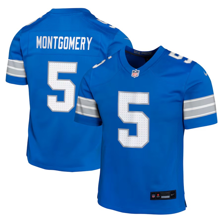 Youth Detroit Lions David Montgomery Nike Blue Team Player Game Jersey - Jersey