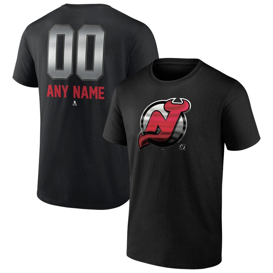 Men's New Jersey Devils Black Personalized Midnight Mascot Logo T-Shirt - Jersey
