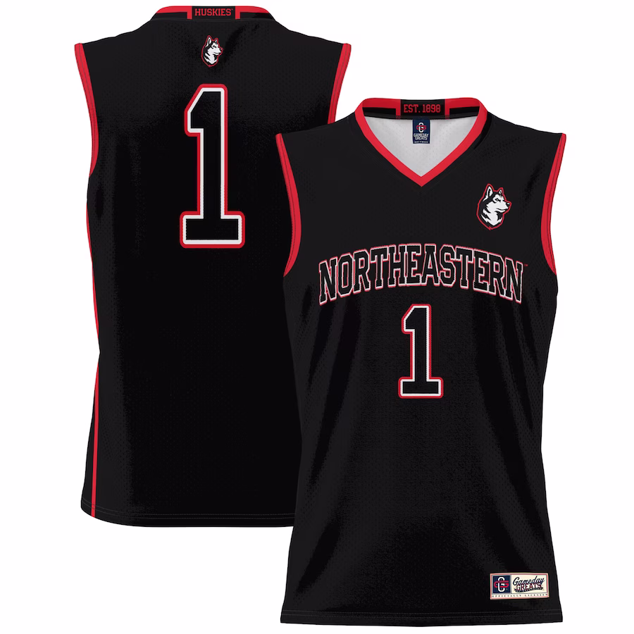 #1 Northeastern Huskies GameDay Greats Lightweight Basketball Fashion Jersey - Black - Jersey
