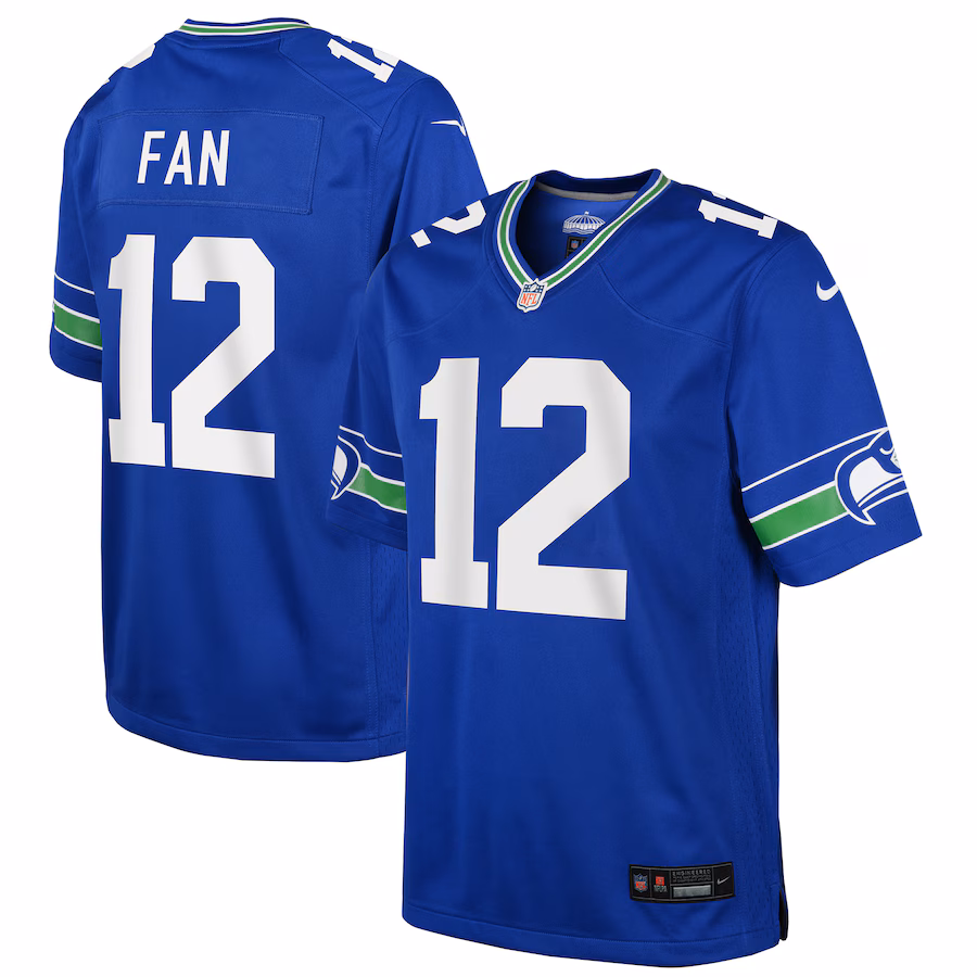 Youth Seattle Seahawks 12s Nike Royal Game Jersey - Jersey