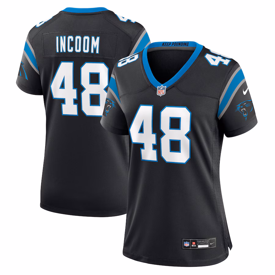 Women's Carolina Panthers Thomas Incoom Nike Black Team Game Jersey - Jersey