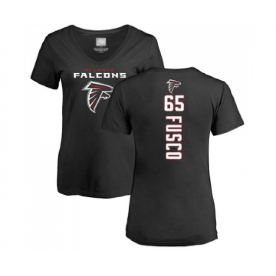 Football Women's Atlanta Falcons #65 Brandon Fusco Black Backer T-Shirt - Jersey