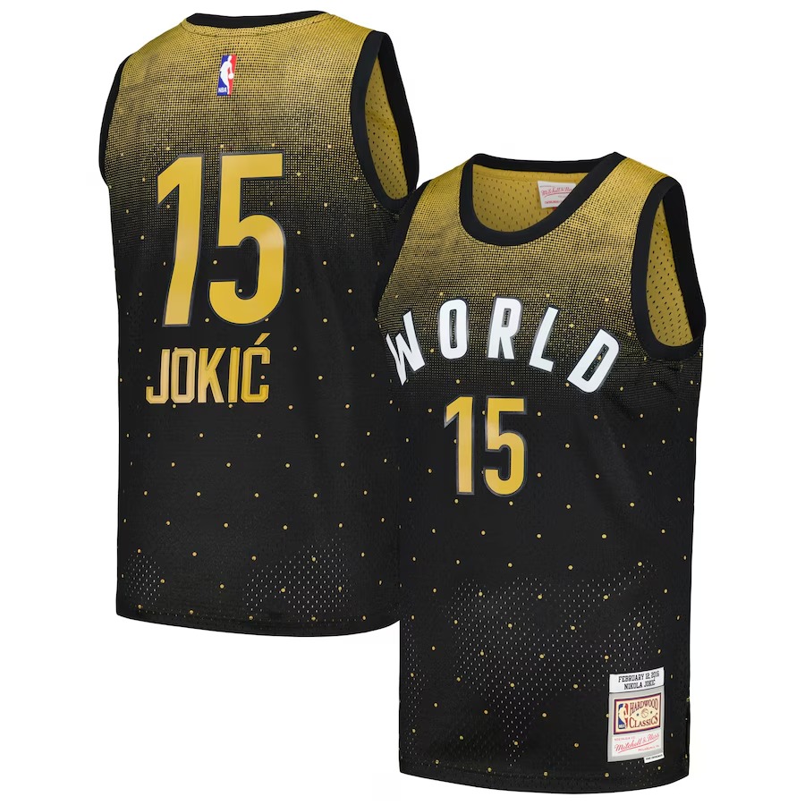 Men's 2016 NBA Rising Stars Challenge Nikola Jokic Mitchell & Ness Black Hardwood Classics Swingman Jersey - Jersey