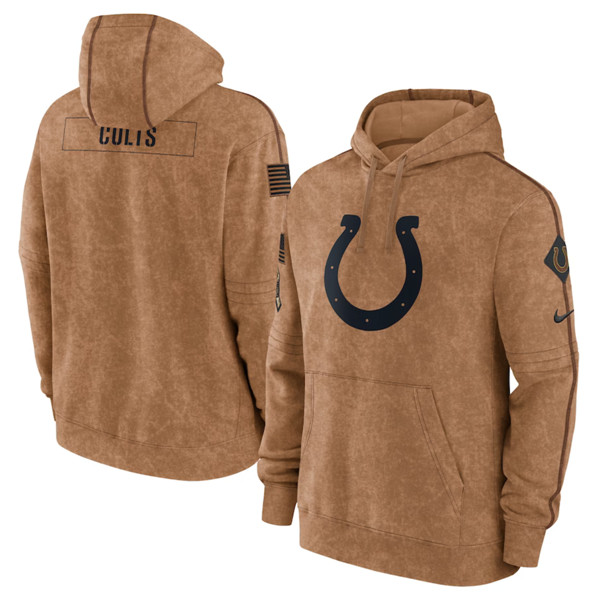 Men's Indianapolis Colts 2023 Brown Salute to Service Pullover Hoodie - Jersey