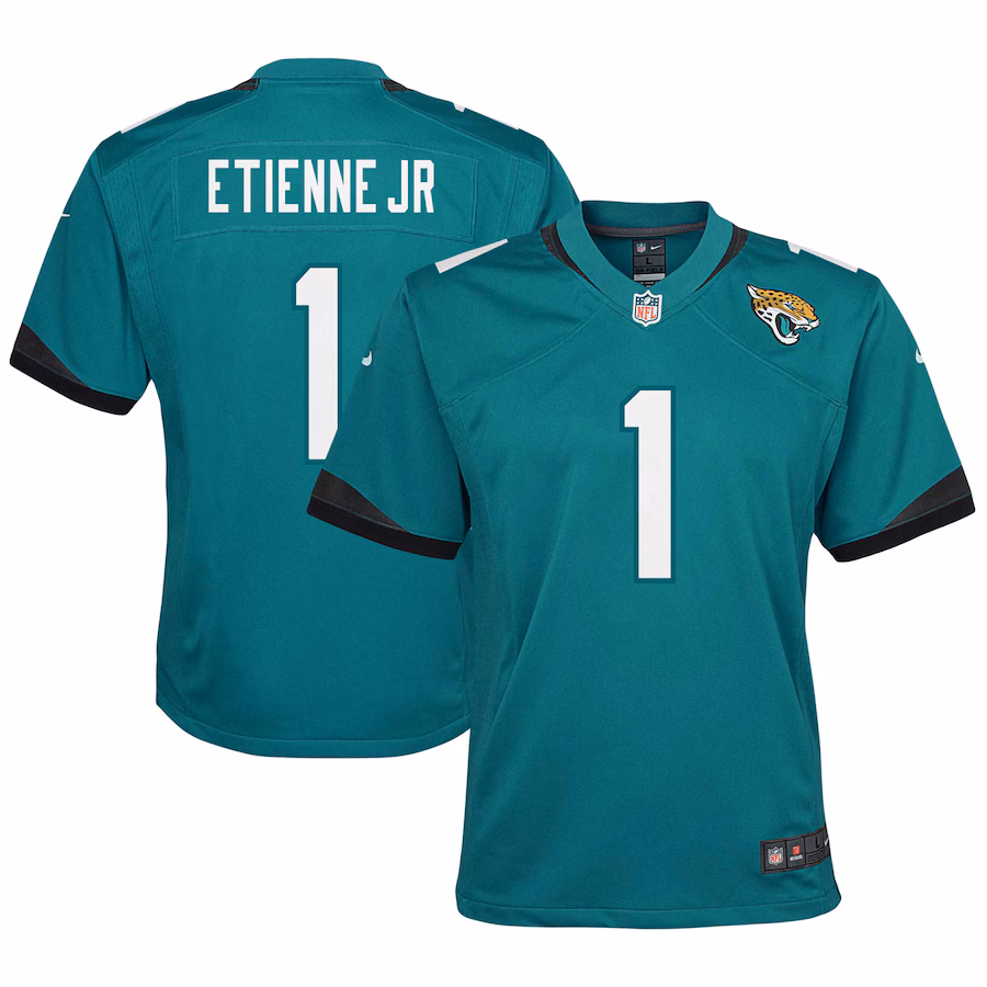 Youth Jacksonville Jaguars Travis Etienne Nike Teal Game Jersey - Jersey