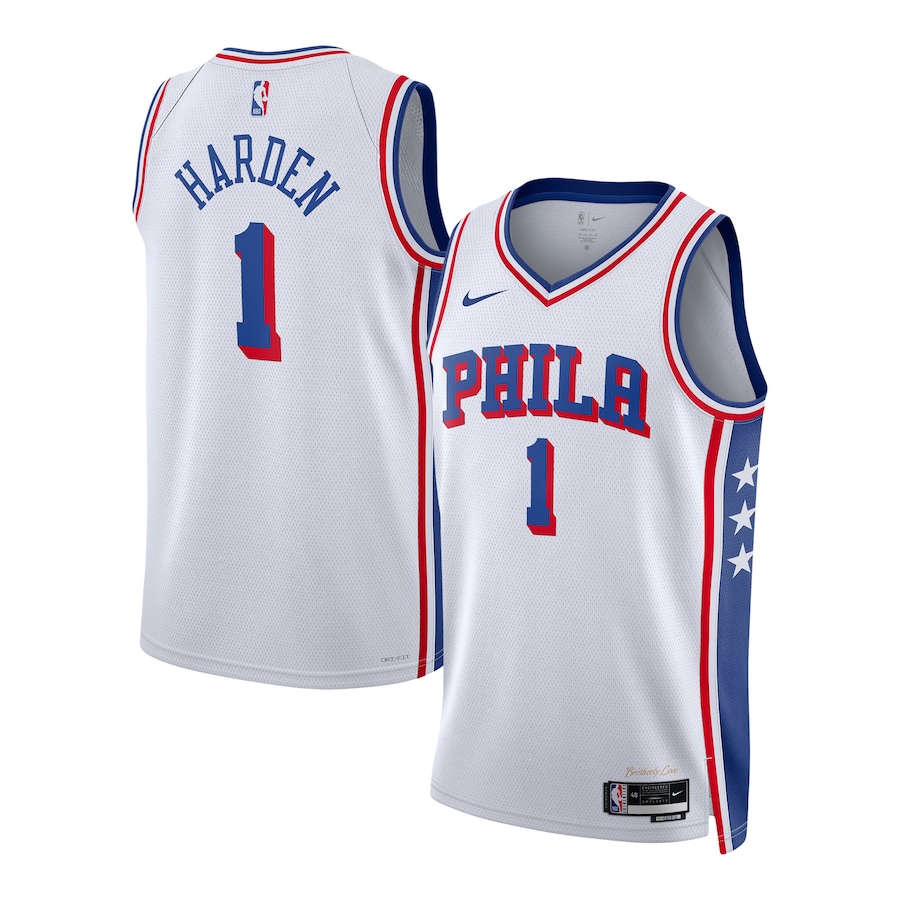 Unisex Philadelphia 76ers James Harden Nike White Swingman Jersey - Association Edition - Jersey