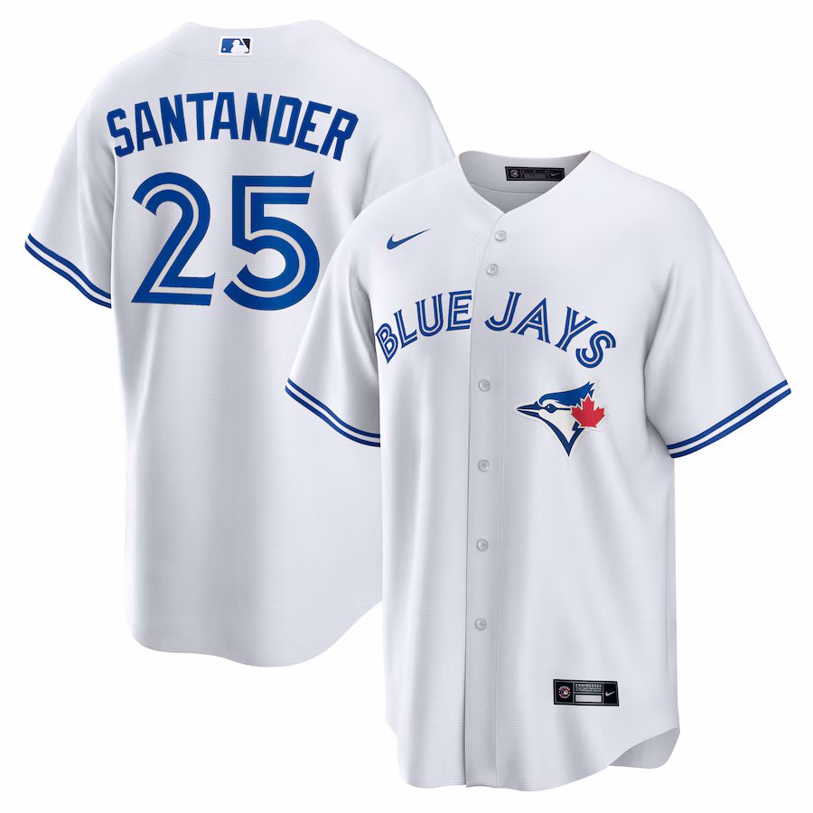 Men's Toronto Blue Jays Anthony Santander Nike White Home Replica Jersey - Jersey