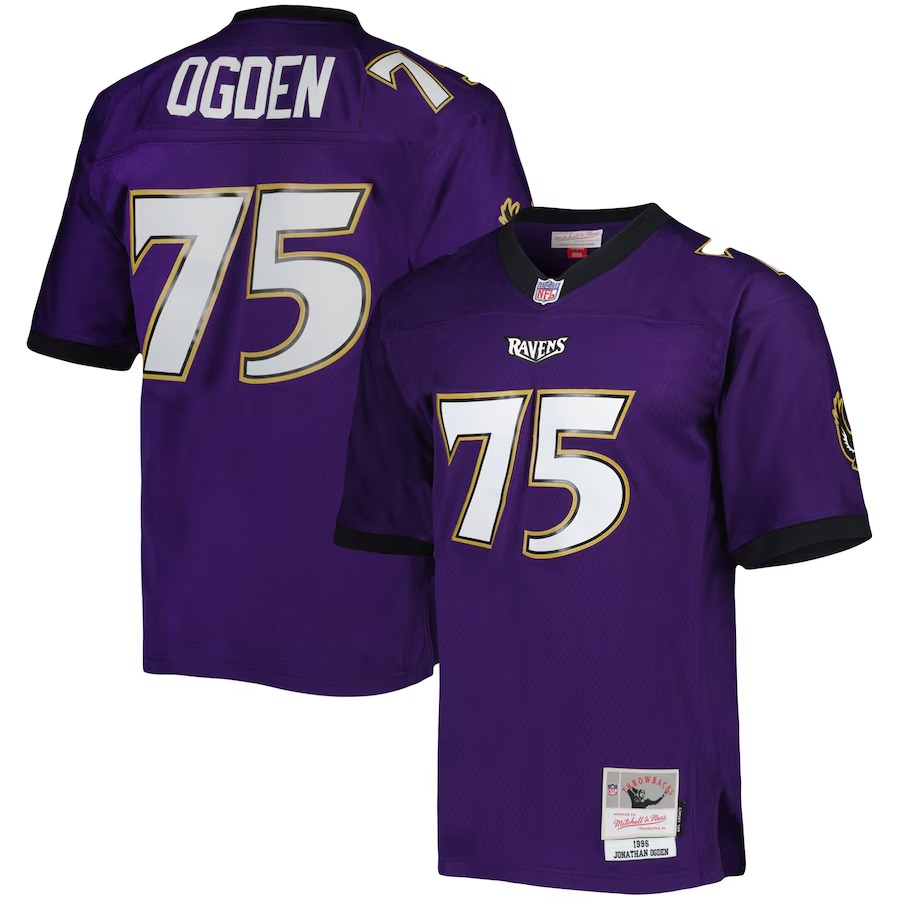 Men's Baltimore Ravens Jonathan Ogden Mitchell & Ness Purple Legacy Replica Jersey - Jersey