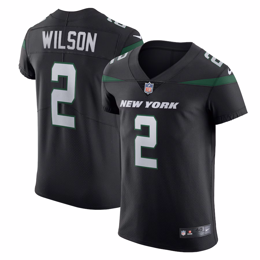 Men's New York Jets Zach Wilson Nike Stealth Black Vapor Elite Jersey - Jersey